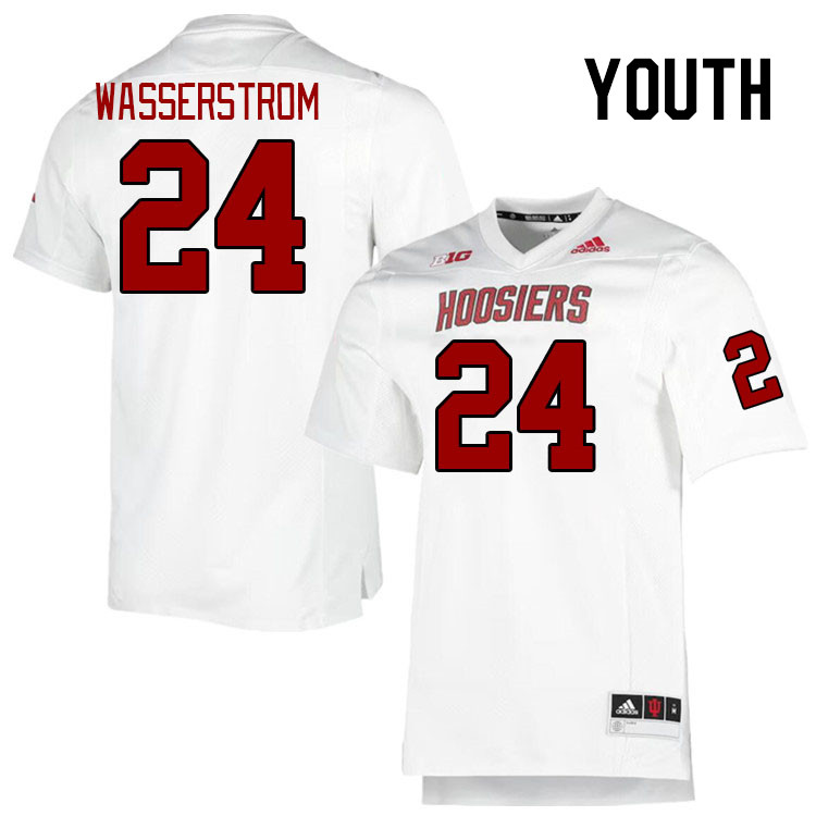 Youth #24 Jackson Wasserstrom Indiana Hoosiers College Football Jerseys Stitched-Retro